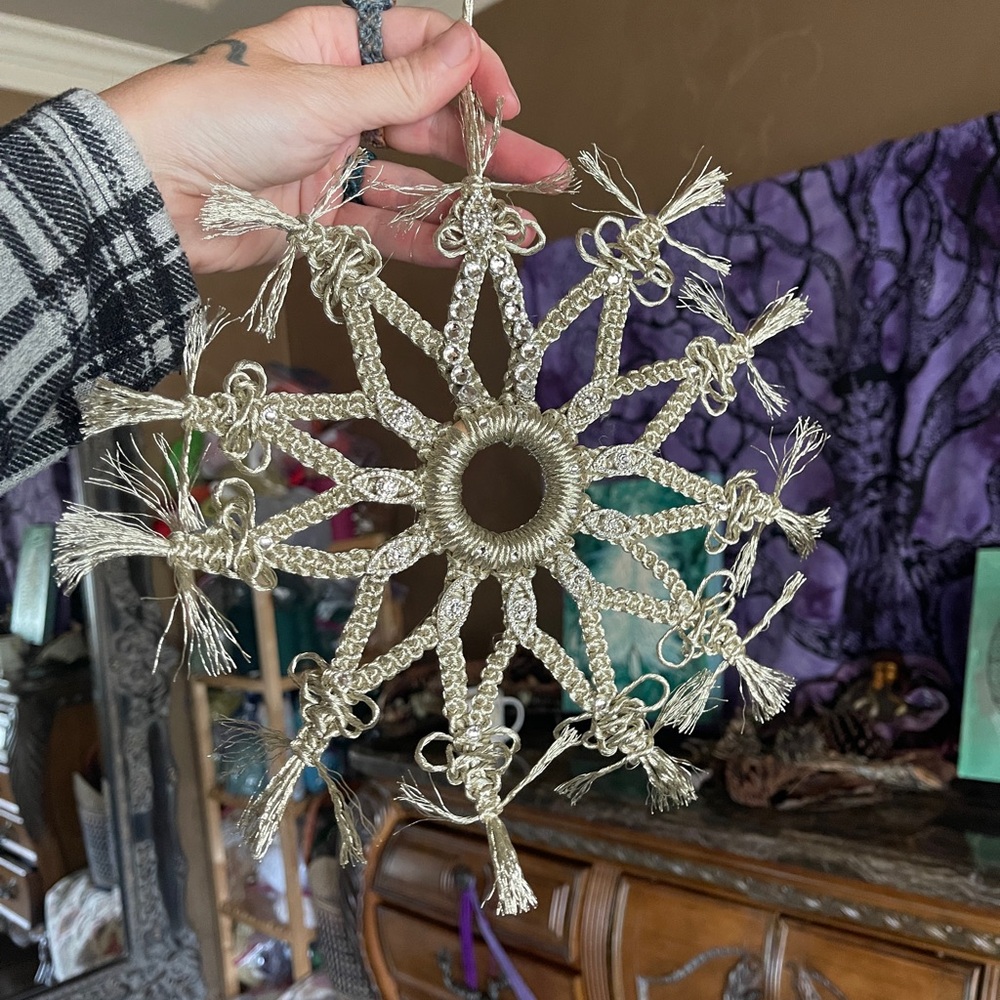 Handmade Macramé Snowflake Ornament